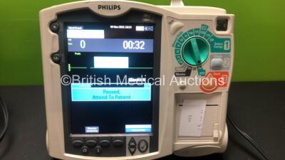 2 x Philips MRx Defibrillators Including Pacer, ECG and Printer Options with 1 x Battery (Both Power Up when Tested with Stock Batteries-Batteries Not Included) - 2