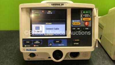 2 x Lifepak 20 Defibrillators / Monitors *Mfd 2004 - 2006* Including ECG and Printer Options (Both Power Up with Service Lights) *GI* - 2