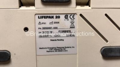 2 x Lifepak 20 Defibrillators / Monitors *Mfd 2004 - 2006* Including ECG and Printer Options (Both Power Up with Service Lights) *GI* - 4