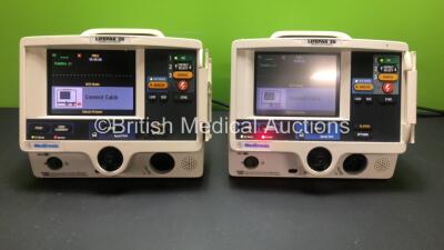2 x Lifepak 20 Defibrillators / Monitors *Mfd 2006 - 2004* Including ECG and Printer Options (Both Power Up with Service Lights) *GI*