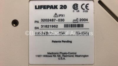 2 x Lifepak 20 Defibrillators / Monitors *Mfd 2006 - 2004* Including ECG and Printer Options (Both Power Up with Service Lights) *GI* - 5
