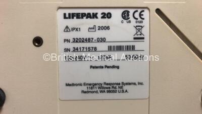 2 x Lifepak 20 Defibrillators / Monitors *Mfd 2006 - 2004* Including ECG and Printer Options (Both Power Up with Service Lights) *GI* - 6