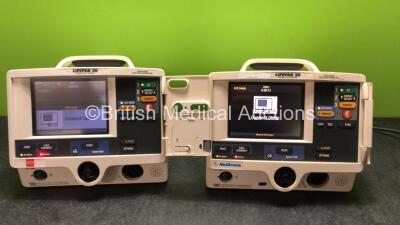 2 x Lifepak 20 Defibrillators / Monitors *Mfd 2004 - 2005* Including ECG and Printer Options (Both Power Up with Service Lights) *GI*