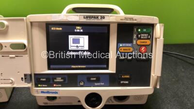 2 x Lifepak 20 Defibrillators / Monitors *Mfd 2004 - 2005* Including ECG and Printer Options (Both Power Up with Service Lights) *GI* - 3