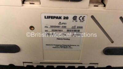 2 x Lifepak 20 Defibrillators / Monitors *Mfd 2004 - 2005* Including ECG and Printer Options (Both Power Up with Service Lights) *GI* - 4