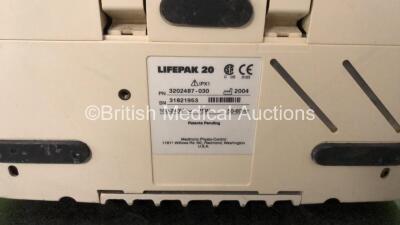 2 x Lifepak 20 Defibrillators / Monitors *Mfd 2004 - 2005* Including ECG and Printer Options (Both Power Up with Service Lights) *GI* - 5