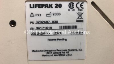 2 x Lifepak 20 Defibrillators / Monitors *Mfd 2006 - 2006* Including ECG and Printer Options (Both Power Up with Service Lights) *GI* - 5