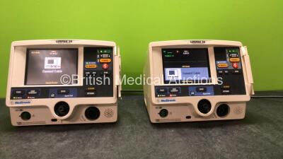 2 x Lifepak 20 Defibrillators / Monitors *Mfd 2004 - 2006* Including ECG and Printer Options (Both Power Up with Service Lights) *GI*