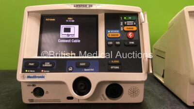 2 x Lifepak 20 Defibrillators / Monitors *Mfd 2004 - 2006* Including ECG and Printer Options (Both Power Up with Service Lights) *GI* - 2