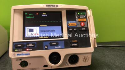 2 x Lifepak 20 Defibrillators / Monitors *Mfd 2004 - 2006* Including ECG and Printer Options (Both Power Up with Service Lights) *GI* - 3