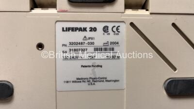 2 x Lifepak 20 Defibrillators / Monitors *Mfd 2004 - 2006* Including ECG and Printer Options (Both Power Up with Service Lights) *GI* - 5