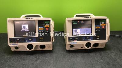 2 x Lifepak 20 Defibrillators / Monitors *Mfd 2006 - 2006* Including ECG and Printer Options (Both Power Up with Service Lights) *GI*