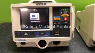 2 x Lifepak 20 Defibrillators / Monitors *Mfd 2006 - 2006* Including ECG and Printer Options (Both Power Up with Service Lights) *GI* - 2