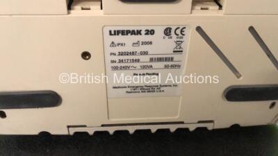 2 x Lifepak 20 Defibrillators / Monitors *Mfd 2006 - 2006* Including ECG and Printer Options (Both Power Up with Service Lights) *GI* - 4