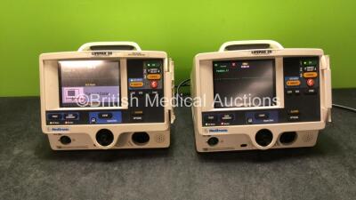 2 x Lifepak 20 Defibrillators / Monitors *Mfd 2005 - 2006* Including ECG and Printer Options (Both Power Up with Service Lights) *GI*