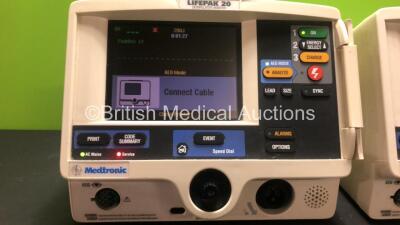 2 x Lifepak 20 Defibrillator / Monitors *Mfd 2004 - 2005* Including ECG and Printer Options (Both Power Up with Service Lights) *GI* - 3