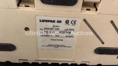 2 x Lifepak 20 Defibrillators / Monitors *Mfd 2004 - 2006* Including ECG and Printer Options (Both Power Up with Service Lights) *GI* - 5