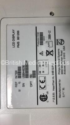 4 x Philips Heartstart XL Smart Biphasic Defibrillators with ECG and Printer Options, 2 x Test Loads, 4 x Paddle Leads, 4 x 3 Lead ECG Leads and 4 x Batteries (All Power Up with 1 x Casing Damage) *US00448296 - US00452789 - US00452785 - US00448297* - 7