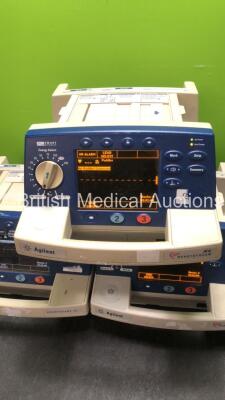 Job Lot Including 2 x Agilent Heartstream XL Defibrillators Including ECG and Printer Options (Both Power Up, 1 with Cracked Dial-See Photo) 1 x Philips Heartstsrt XL Defibrillator Includiung ECG and Printer Options (Powers Up) - 2