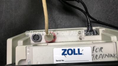2 x Zoll M Series Biphasic Defibrillators Including Pacer ECG and Printer Options with 2 x Batteries and 2 x Patch Cables (Both Power Up) *T05F71997, T04D57716* - 5