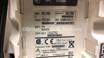 2 x Philips MRx Defibrillators Including ECG and Printer Options with 2 x Philips M3539A Power Adapters and 2 x Philips M3538A Batteries 2 x Paddle Lead, 2 x Philips M3725A Test Loads and 2 x 3 Lead ECG Leads (Both Power Up) *US00546551 - US00546543* - 7