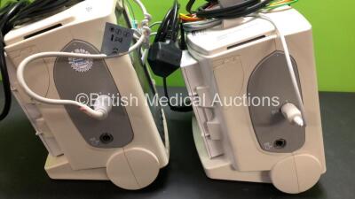 2 x Philips MRx Defibrillators Including Pacer, ECG and Printer Options with 2 x Philips M3539A Power Adapters and 2 x Philips M3538A Batteries 2 x Paddle Lead, 2 x Philips M3725A Test Loads and 2 x 3 Lead ECG Leads (Both Power Up) *US00546528 - US0031518 - 4