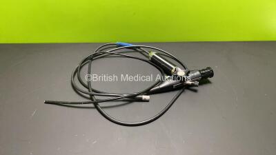 Reichert Fiber Optics VFS2510009 Endoscope - Engineer's Report : Optical System - 3 Broken Fibers and Minor Dirt, Angulation - No Fault Found, Insertion Tube - Kinked and Strained, Light Transmission - No Fault Found, Channels - Unable to Check, Leak Chec