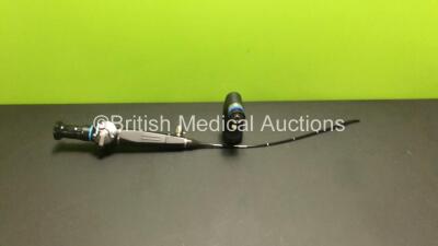 Olympus ENF-GP Pharyngoscope with Olympus WA91502A Mini Light Source (Untested Due to No Batteries) in Case - Engineer's Report : Optical System - 6 Broken Fibers, Angulation - No Fault Found, Insertion Tube - No Fault Found, Light Transmission - No Fault - 2