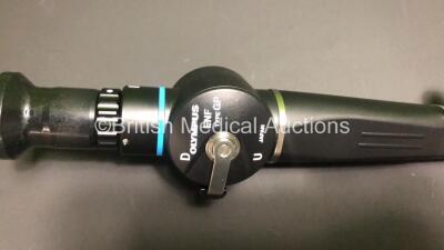 Olympus ENF-GP Pharyngoscope with Olympus WA91502A Mini Light Source (Untested Due to No Batteries) in Case - Engineer's Report : Optical System - 6 Broken Fibers, Angulation - No Fault Found, Insertion Tube - No Fault Found, Light Transmission - No Fault - 3