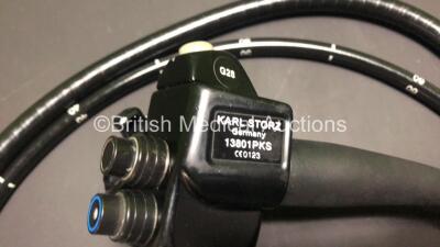 Karl Storz 13801PKS Video Gastroscope in Case - Engineer's Report : Optical System - Unable to Check, Angulation - Not Reaching Specification, To Be Adjusted, Insertion Tube - No Fault Found, Light Transmission - No Fault Found, Channels - Unable to Check - 3