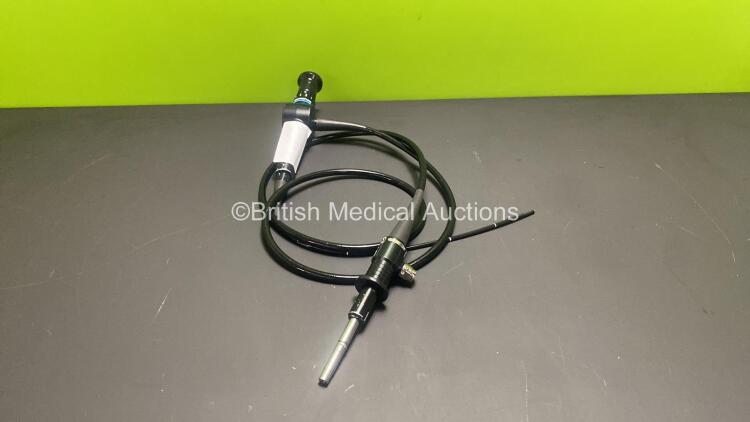 Olympus ENF-P4 Pharyngoscope - Engineer's Report : Optical System - No Fault Found, Angulation - No Fault Found, Insertion Tube - Crush Mark Present, Light Transmission - No Fault Found, Leak Check - No Fault Found *W211943*