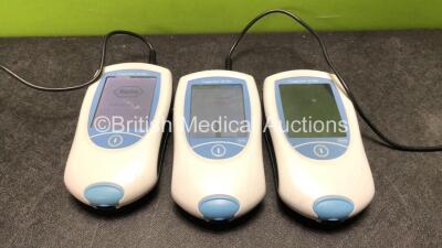 3 x Roche CoaguChek XS Plus Blood Monitoring Units with 1 x AC Power Supply (All Power Up, 2 with System Error and 1 with Faulty Screen and Missing Battery-See Photos) *RI*