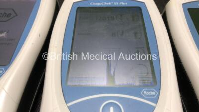 3 x Roche CoaguChek XS Plus Blood Monitoring Units with 1 x AC Power Supply (All Power Up, 2 with System Error and 1 with Faulty Screen and Missing Battery-See Photos) *RI* - 3