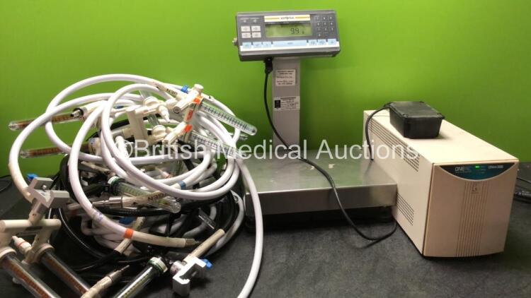 Mixed Lot Including Air / Oxygen Hoses, 1 x Sartorius QC7DCE-S Digital Scale Unit with 1 x AC Power Supply (Powers Up) 1 x One RC Power Conditioned UPS Unit (Powers Up)