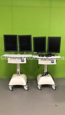 2 x RDP Mobile Carts with 4 x Barco Monitors