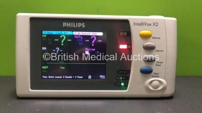 Philips IntelliVue X2 Portable Patient Monitor *Mfd - 02/2012* with Press, Temp, NBP, SPO2 and ECG Resp Options and 1 x Battery (Powers Up) - 2