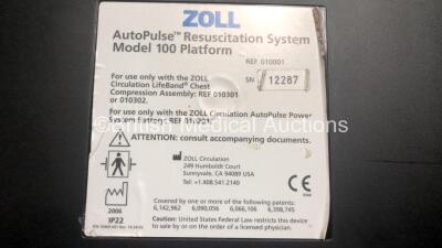 ZOLL AutoPulse Resuscitation System Model 100 Platform with 1 x Battery (Unable to Test Due to Flat Battery) * Mfd 2006* - 3