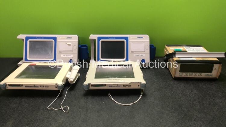 Job Lot Including 2 x Laborie Portascan 3D Ultrasound Bladder Scanners (Both Untested due to Missing Power Supplies) 2 x Mediwatch Multiscan PVR Ultrasound Scanner Units (Both Untested due to Missing Power Supplies with Damaged Screens-See Photos) 1 x Bar