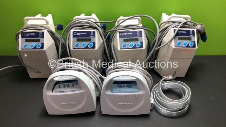 Job Lot Including 4 x Inditherm Alpha Model MECU1 Units 1 x Covidien Kendall SCD Compression System and 1 x Kendall SCD Express with Vascular Refill Detection Unit (All Power Up)