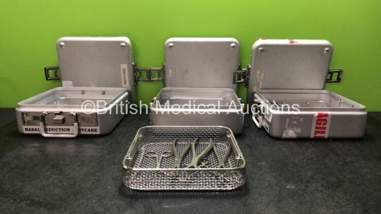 4 x Surgical Instrument Trays with Various Surgical Instruments