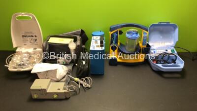 Mixed Lot Including 1 x Laerdal Suction Unit with Cup and Lid (Powers Up) 1 x SA MiniASpeed Battery Plus Suction Unit with Cup, 2 x ProPulse Ear Irrigators with 1 x Case and Accessories and 2 x Nebulisers