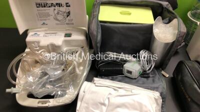 Mixed Lot Including 1 x Laerdal Suction Unit with Cup and Lid (Powers Up) 1 x SA MiniASpeed Battery Plus Suction Unit with Cup, 2 x ProPulse Ear Irrigators with 1 x Case and Accessories and 2 x Nebulisers - 5