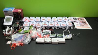 Job Lot Including 17 x Tabs Voice+ Communication Monitors with Various Accessories, 1 x Braun VitalScan Plus BP 1650 Wrist Monitor and 1 x Lifesense A2 Blood Pressure Monitor