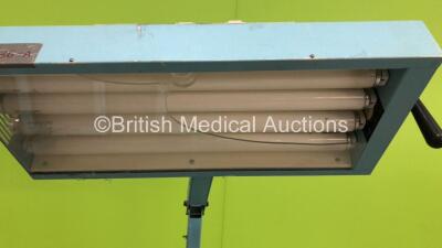 2 x Olympic Bili-Lite Therapy Lights on Stands (Both Not Power Tested Due to 110v - 1 x Damaged Fascia - See Pictures) - 3