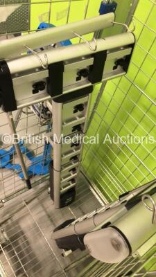 2 x GE Dinamap Pro 400V2 Vital Signs Monitors on Stands, 2 x Alaris Charging Stations (Cage Not Included) and 1 x Marsden Weighing Scales - 3