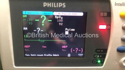 Philips IntelliVue X2 Portable Patient Monitor *Mfd - 02/2012* with Press, Temp, NBP, SPO2 and ECG Resp Options and 1 x Flat Battery (Powers Up with Good Battery, Flat Battery Included) - 2