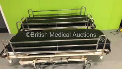 2 x Huntleigh Nesbit Evans Hydraulic Patient Examination Couches with Mattresses (Hydraulics Tested Working) *S/N 552/542*