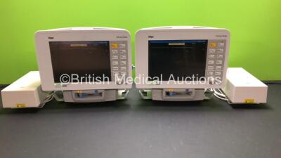 2 x Drager Infinity Delta Patient Monitors with HemoMed 1, Aux - Hemo 2 and 3, MultiMed and SpO2 Options *Mfd 2009 - 2009* with 2 x Drager Power Supplies and 2 x Docking Stations (Both Power Up) *6001103480 - 6000967075*