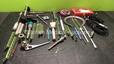 Mixed Lot Including Various Surgical Instruments, Light Cable, O Ring Set and 2 x Drive Unit Handpieces *Both with Damage-See Photos*