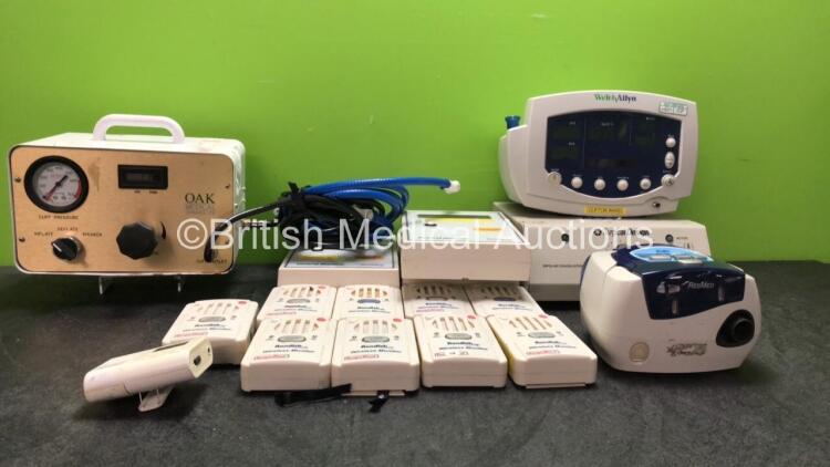 Mixed Lot Including 1 x Oak Medical Services LTD Model MK 4S Tourniquet Machine, 1 x ResMed Escape CPAP Unit, 3 x Rondish Central Monitors, 9 x Rondish Wireless Monitors, 1 x Welch Allyn 53NTO Patient Monitor and 1 x Surgical Design Model 920-000 Bipolar